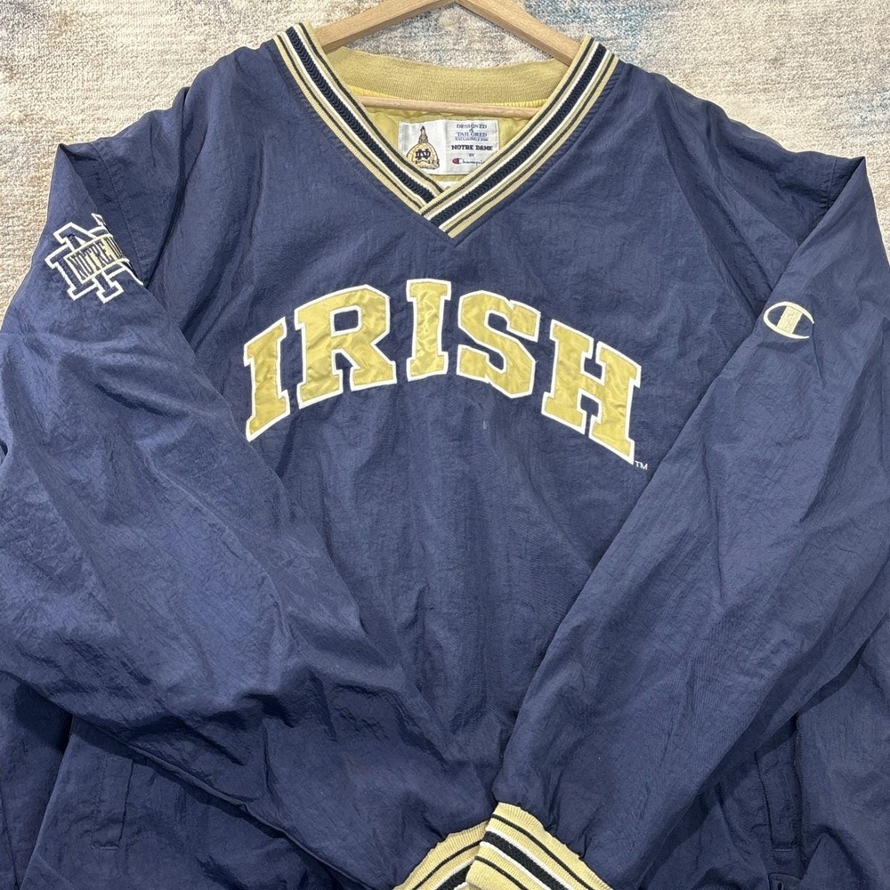 Vintage Champion Notre Dame‎ Irish Pullover Windbreaker Jacket Men's